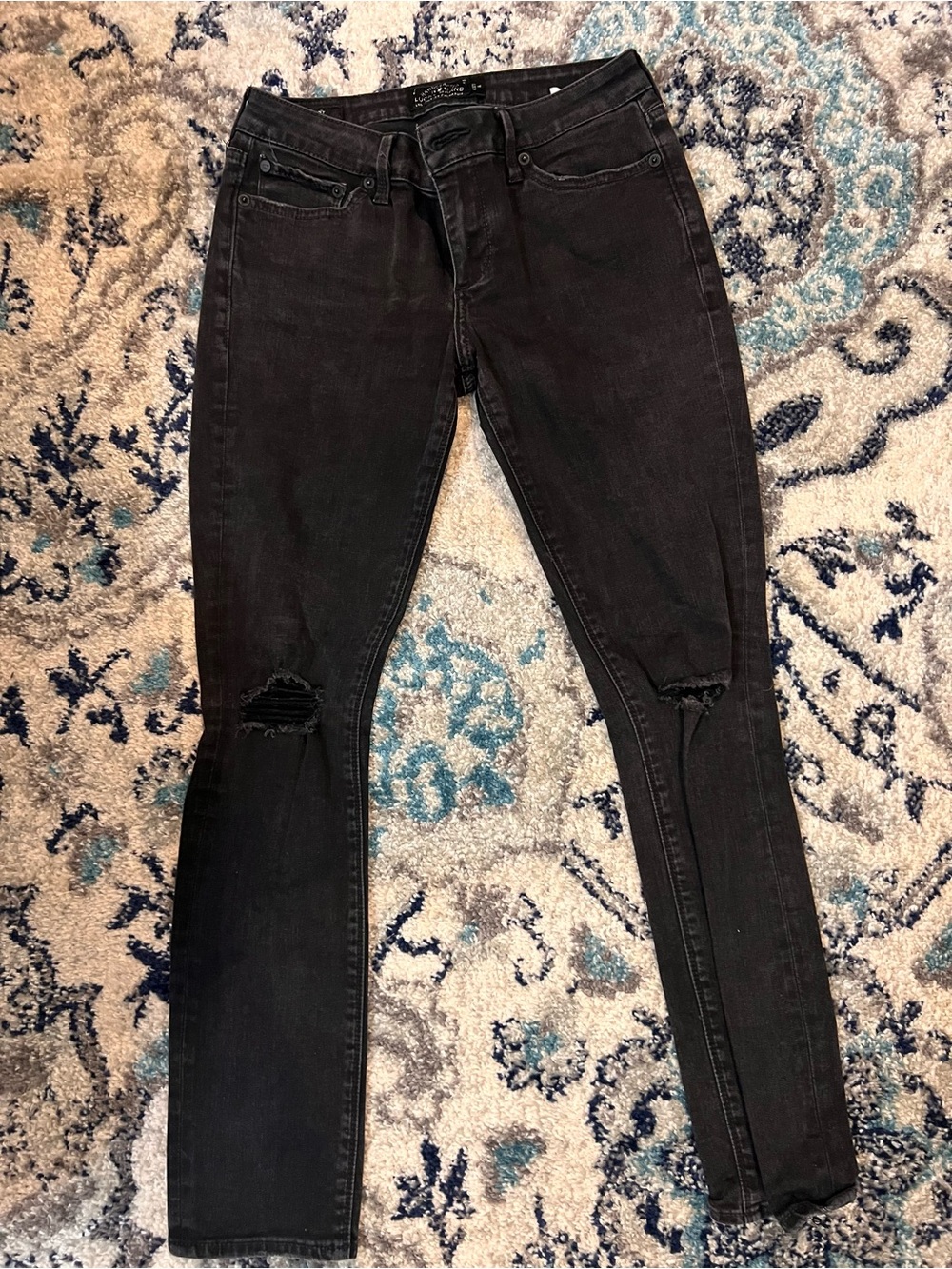Lucky Brand Black Distressed Skinny Jeans Lolita Skinny